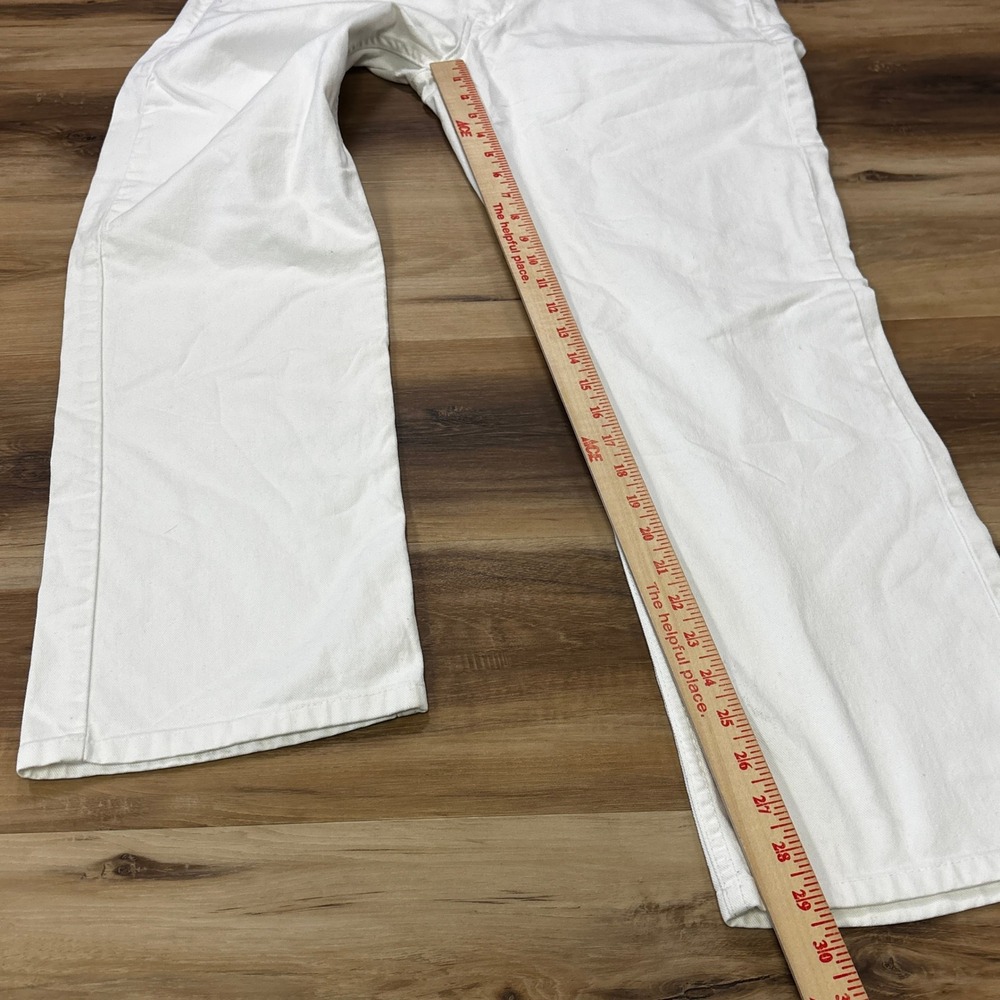 Levi's 514 Straight Leg Jeans W34 L32 White Denim Stretch Pants Modern - Picture 8 of 9
